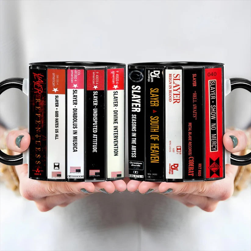 Slayer Cassette Retro Accent Mug Ceramic Music Gift GradoCreations