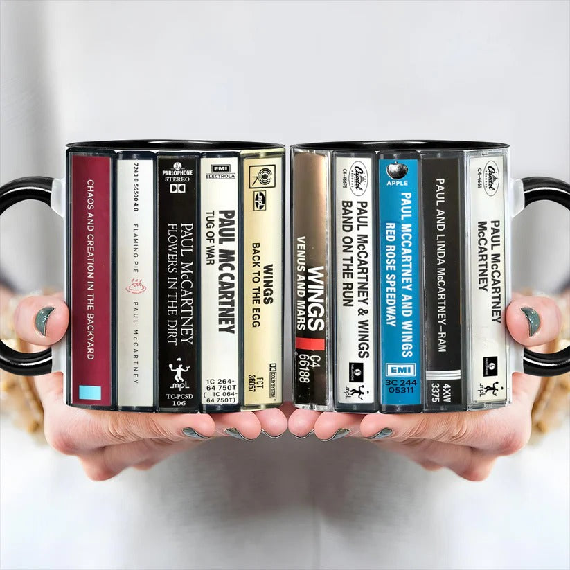 Retro Paul McCartney Cassette Accent Mug | Ceramic Drinkware GradoCreations