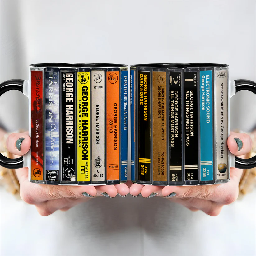 George Harrison Cassette Accent Mug Retro Ceramic Drinkware GradoCreations