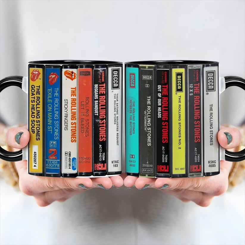 Rolling Stones Cassette Design Accent Mug Retro Gift GradoCreations
