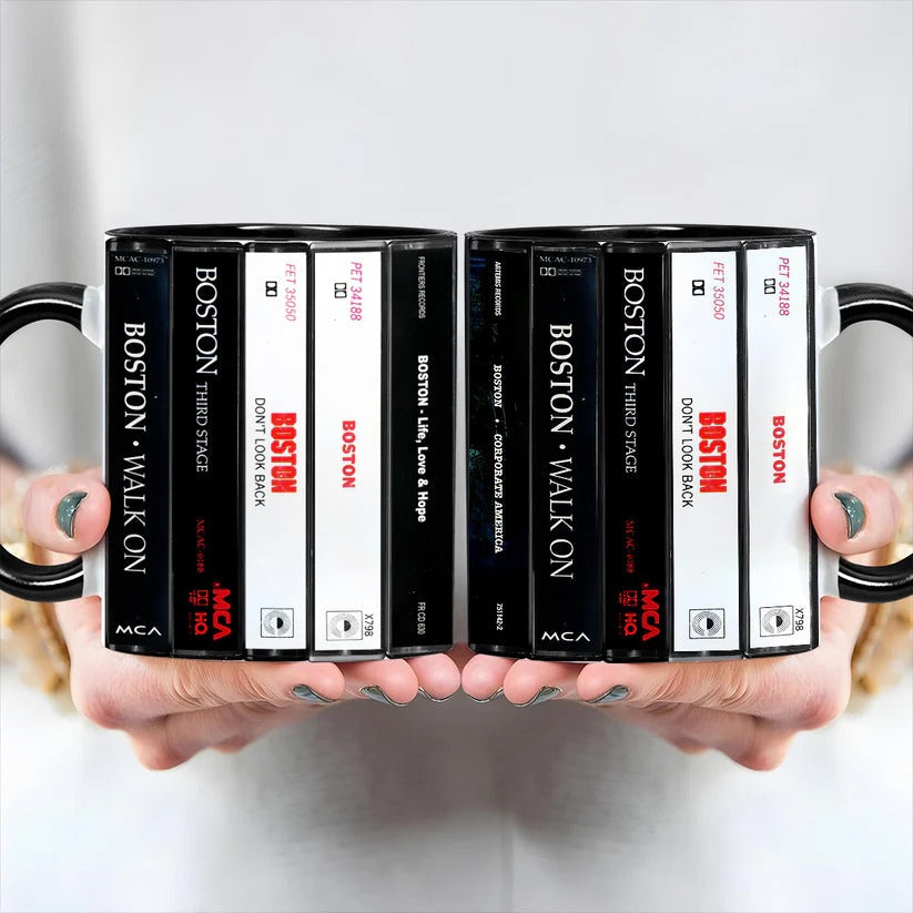 Boston Albums Cassette Collection Ceramic Accent Mug Retro Gift GradoCreations