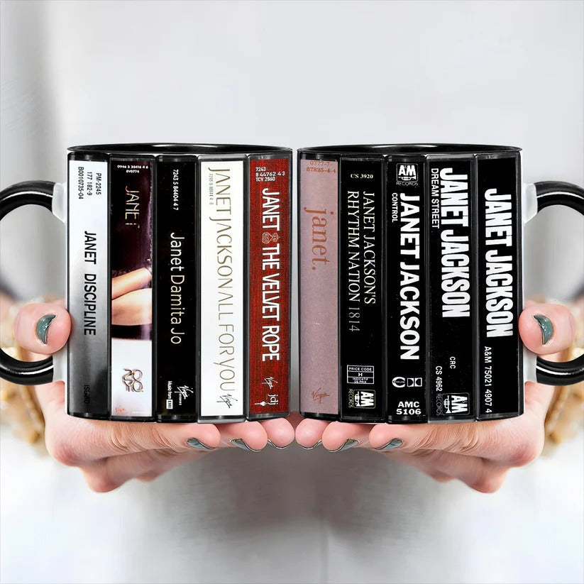 Janet Jackson Cassette Mug Retro Accent Ceramic Gift GradoCreations