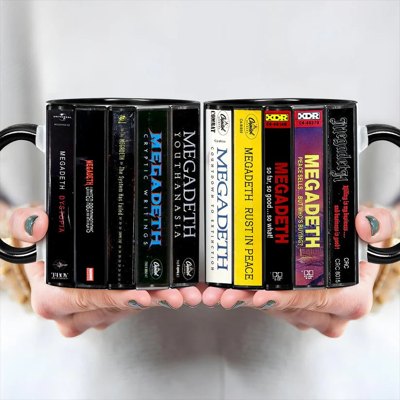 Megadeth Cassette Collection Ceramic Accent Mug Music Gift GradoCreations