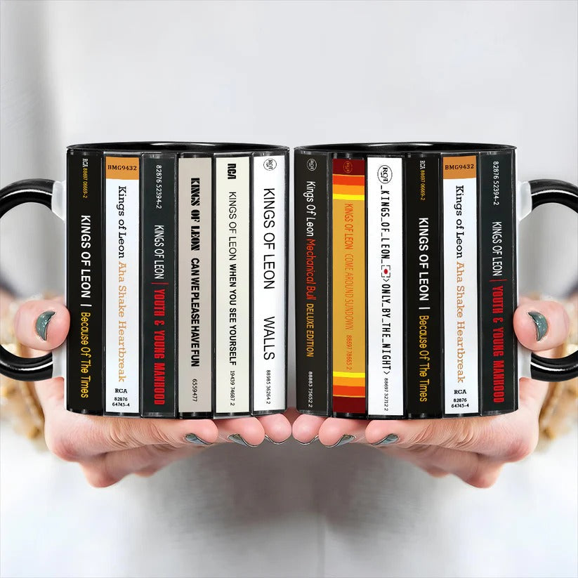 Kings Of Leon Cassette Collection Ceramic Accent Mug Gift for Music Lovers GradoCreations
