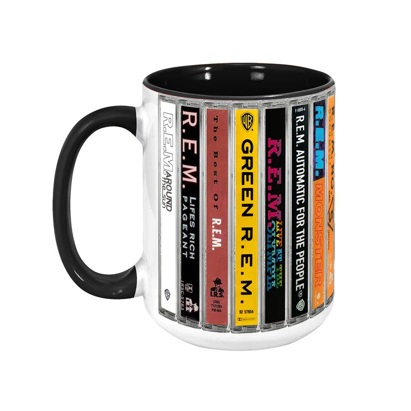 R.E.M Albums Cassette Retro Accent Mug | Ceramic Drinkware Gift GradoCreations
