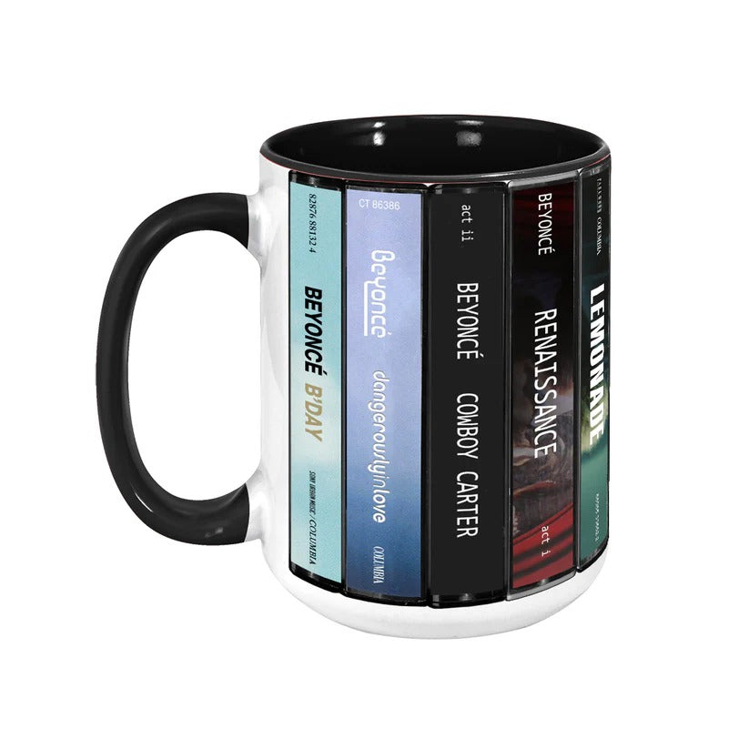 Beyoncé Albums Cassette Collection Ceramic Accent Mug Gift GradoCreations