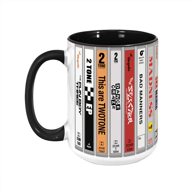 Ceramic Ska 2-Tone Music Cassette Accent Mug Gift GradoCreations