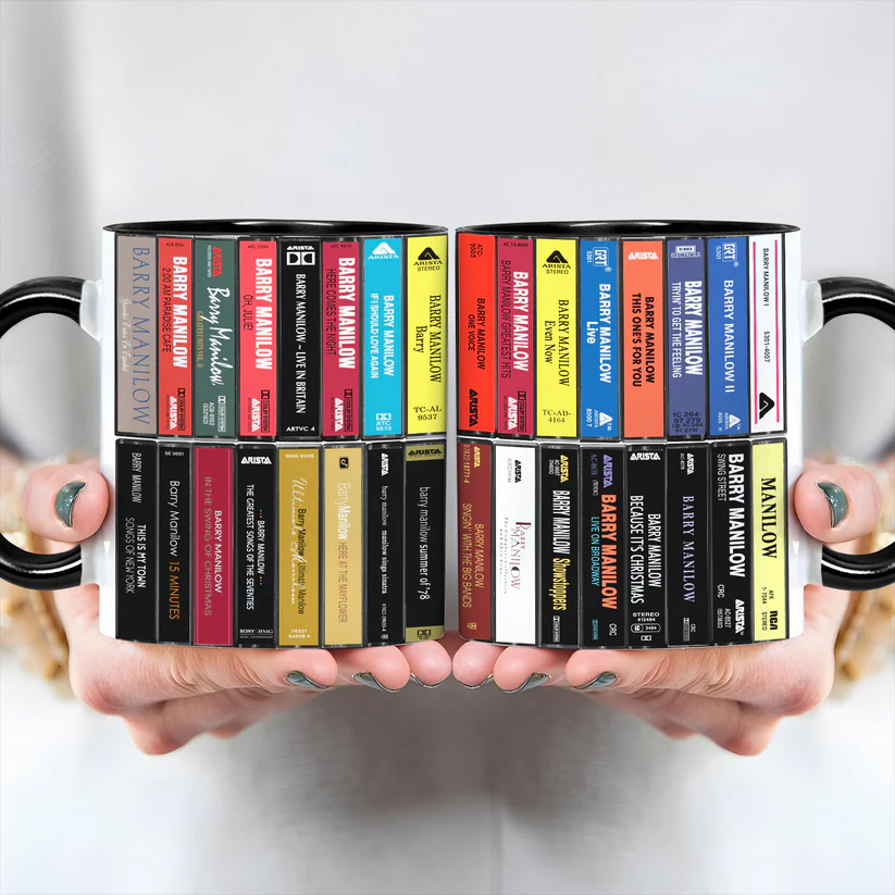 Retro Barry Manilow Cassette Accent Mug Ceramic Drinkware GradoCreations