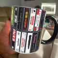 Retro 80s Singles Cassette Ceramic Accent Mug Gift for Music Lovers GradoCreations