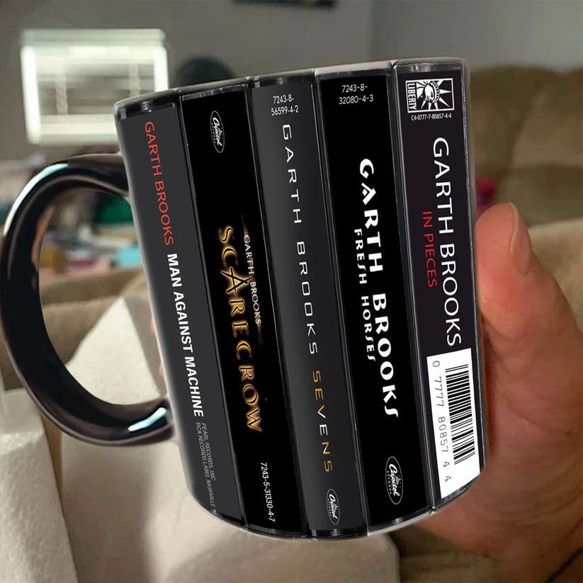 Garth Brooks Cassette Retro Accent Mug Ceramic Gift GradoCreations