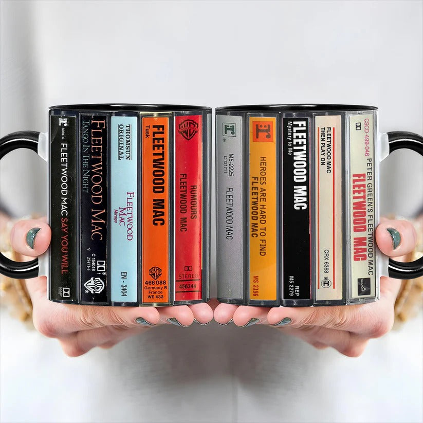Fleetwood Mac Cassette Collection Accent Mug Retro Gift GradoCreations