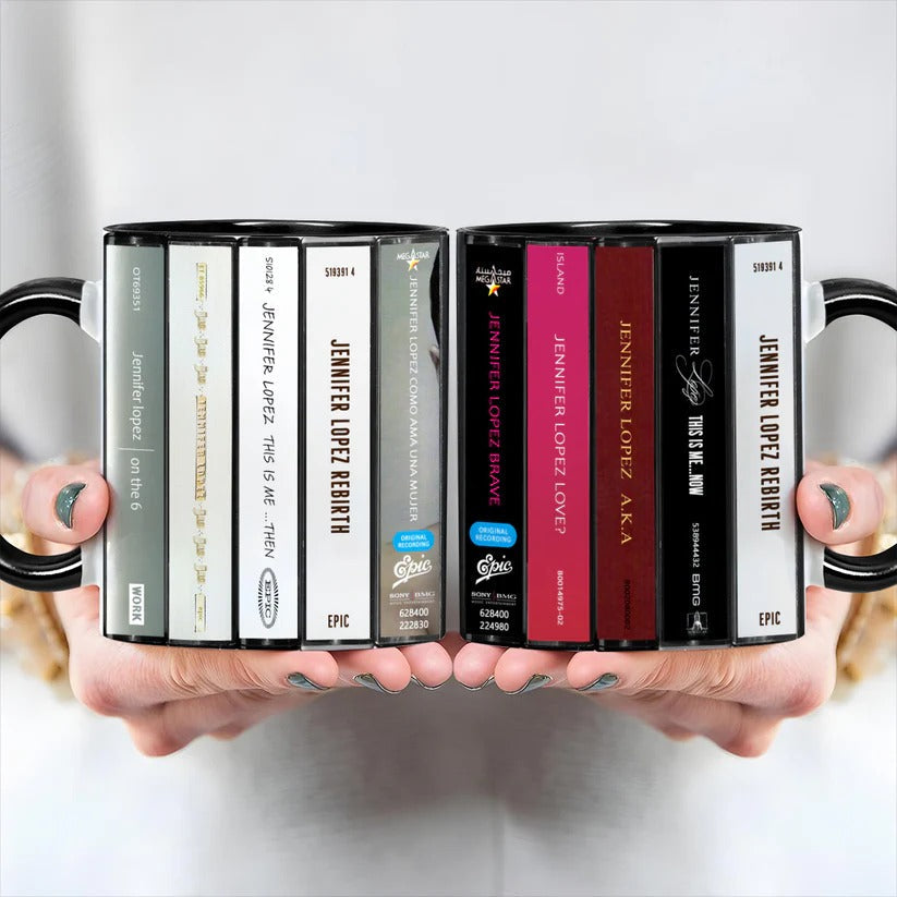 Jennifer Lopez Cassette Style Accent Mug Unique Gift GradoCreations