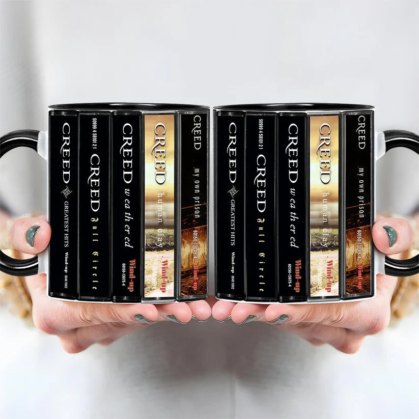 Creed Cassette Collection Accent Mug Retro Gift for Music Lovers GradoCreations