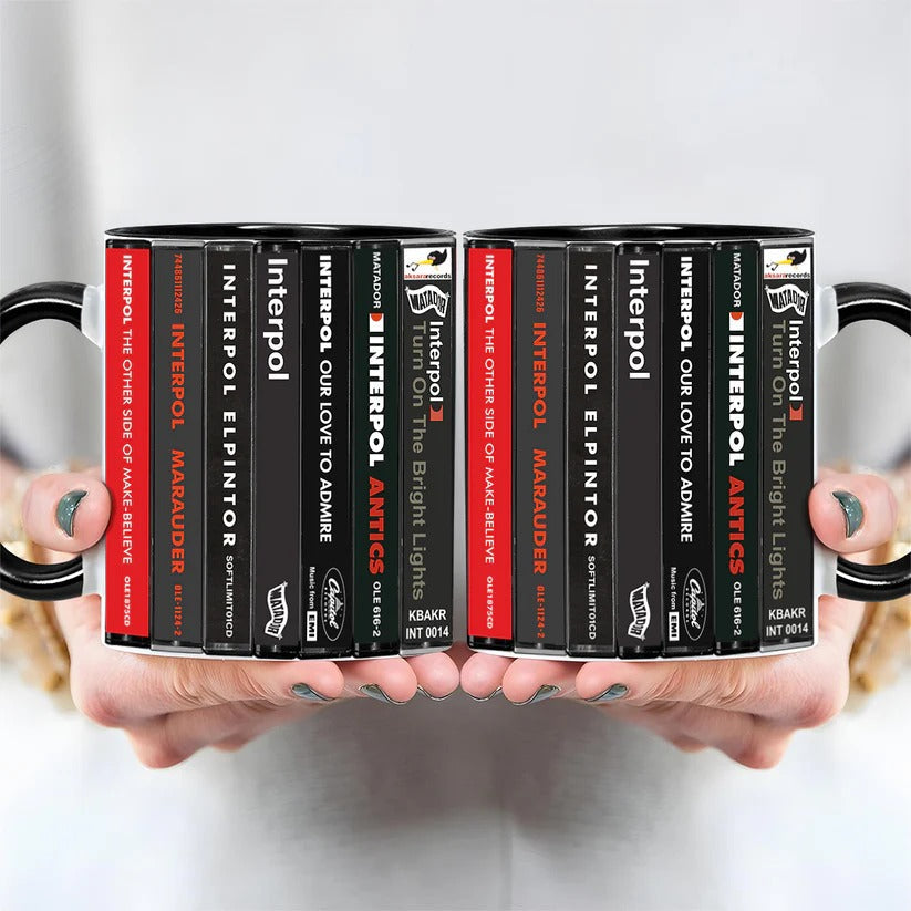 Retro Interpol Albums Cassette Accent Mug Ceramic Drinkware GradoCreations