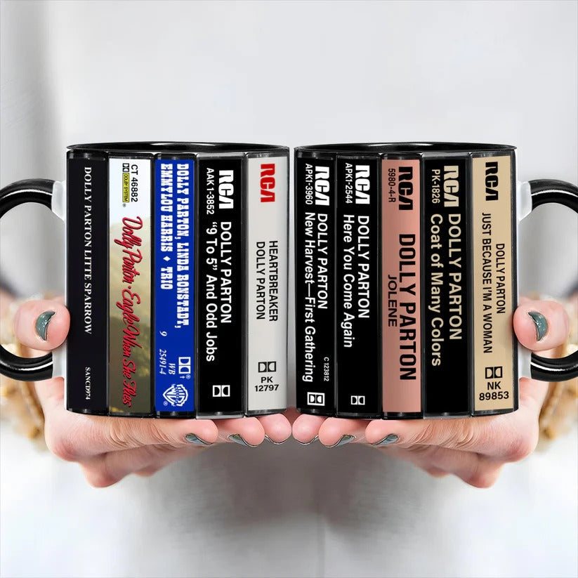 Retro Dolly Parton Cassette Accent Mug for Music Lovers GradoCreations