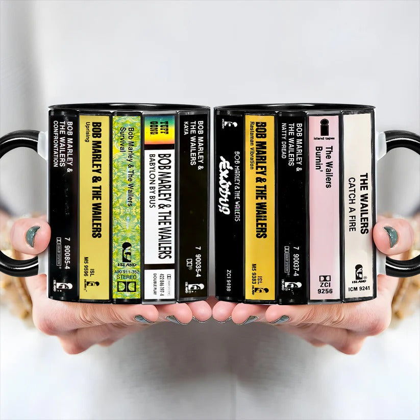 Bob Marley Cassette Collection Ceramic Accent Mug Gift GradoCreations