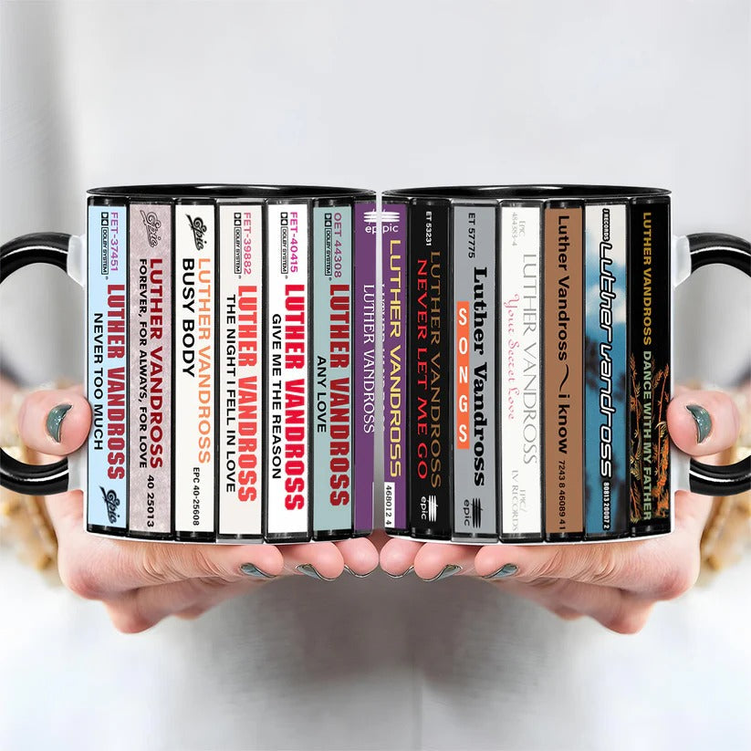 Retro Accent Mug Featuring Luther Vandross Cassette Collection GradoCreations
