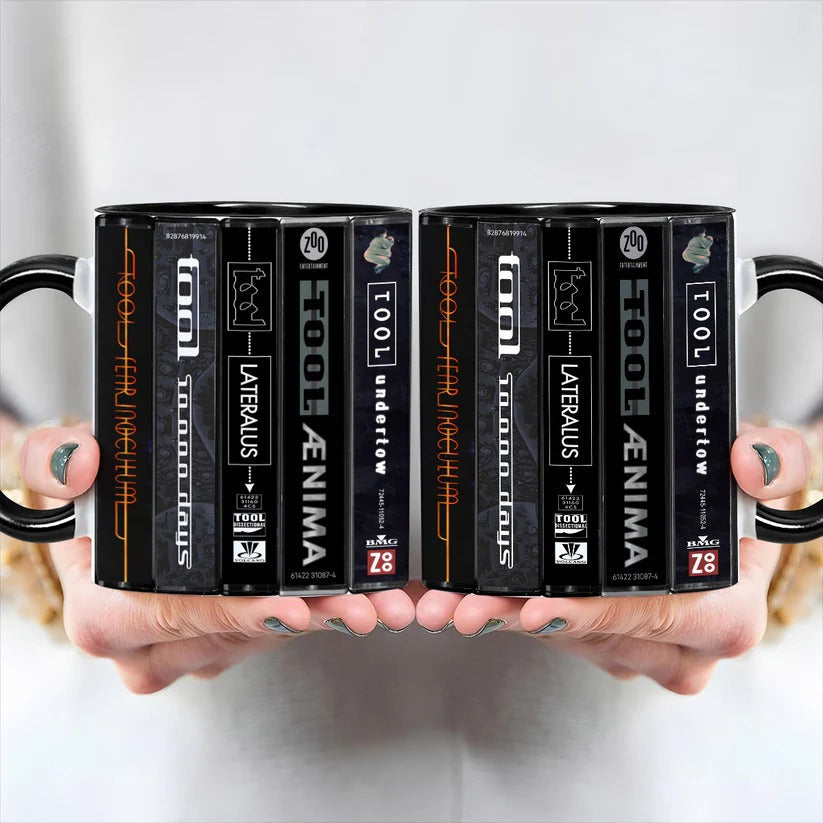 Retro Tool Cassette Collection Accent Mug for Music Lovers GradoCreations