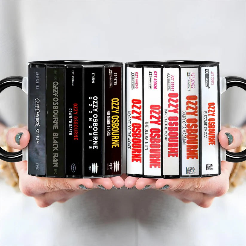 Ozzy Osbourne Cassette Album Retro Accent Mug Gift for Music Lovers GradoCreations
