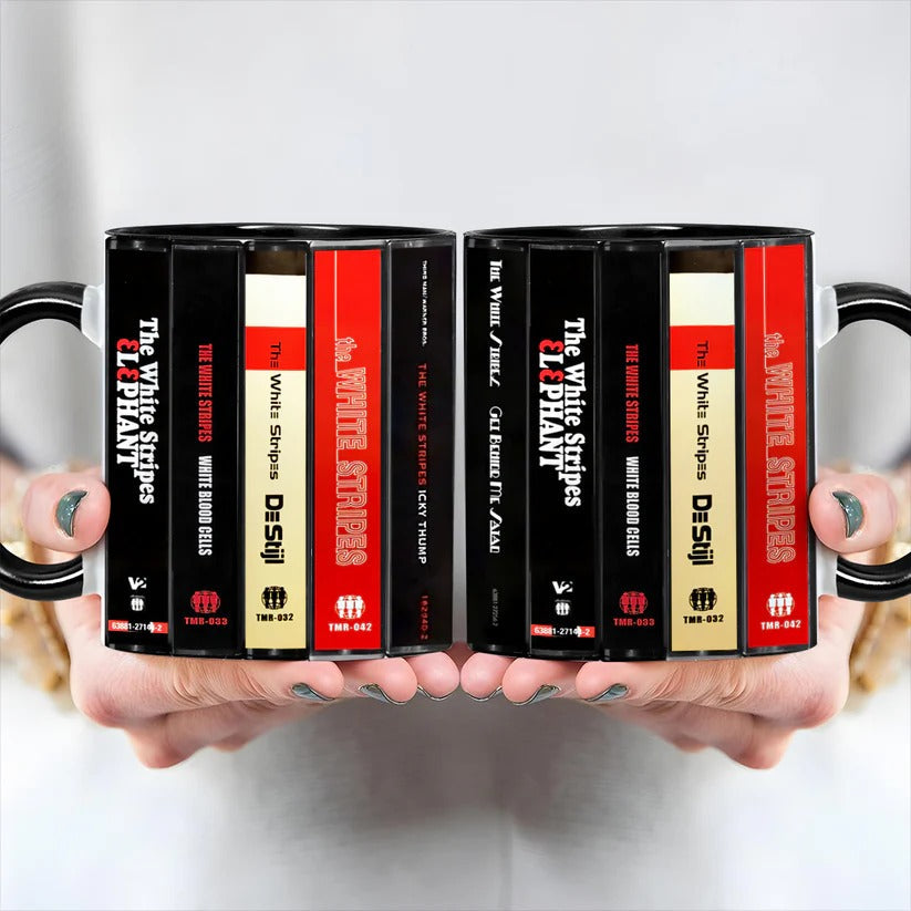 Retro The White Stripes Cassette Accent Mug Gift for Music Lovers GradoCreations
