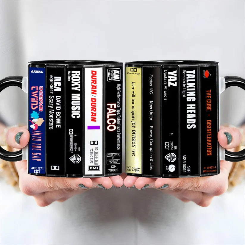 Retro New Wave Music Cassette Accent Mug Gift for Music Lovers GradoCreations