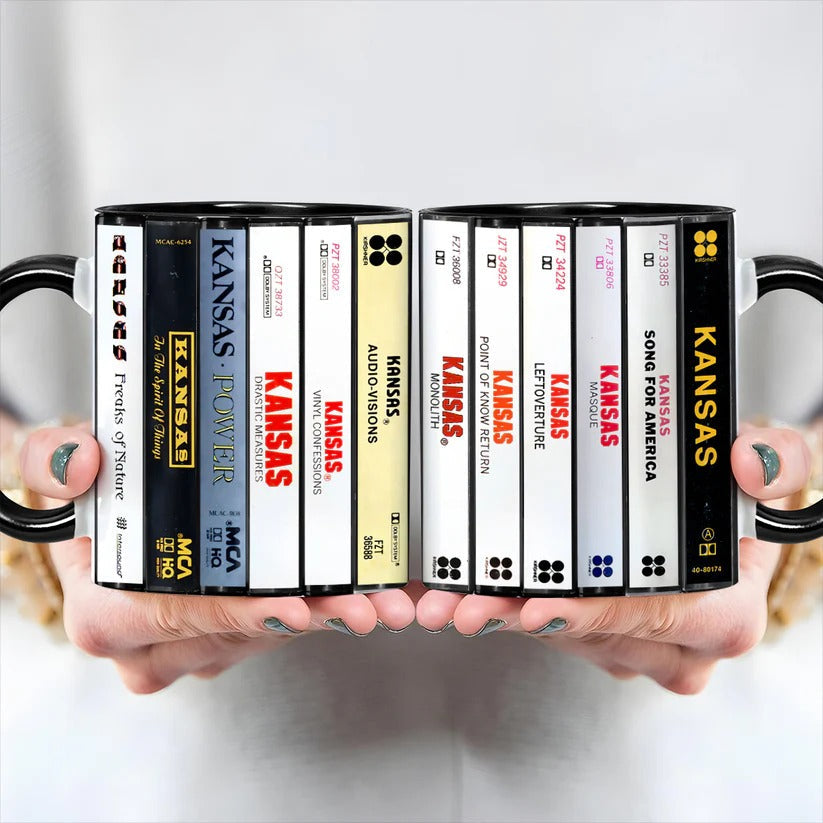 Kansas Album Cassette Collection Ceramic Accent Mug | Retro Music Gift GradoCreations