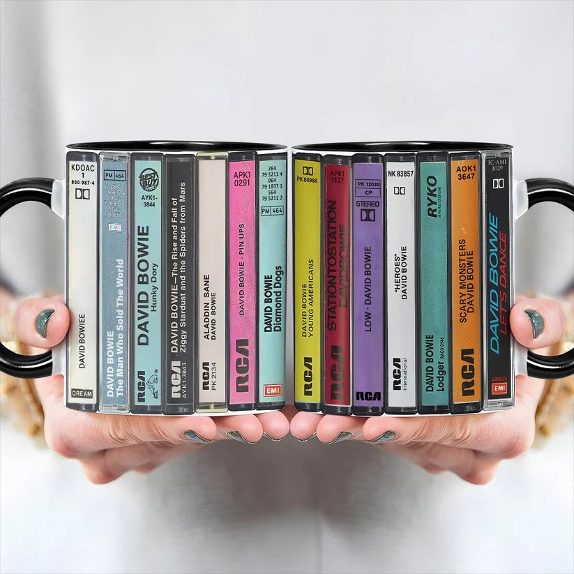 Retro Ceramic Accent Mug with David Bowie Album Design | Gifts for Music Lovers GradoCreations