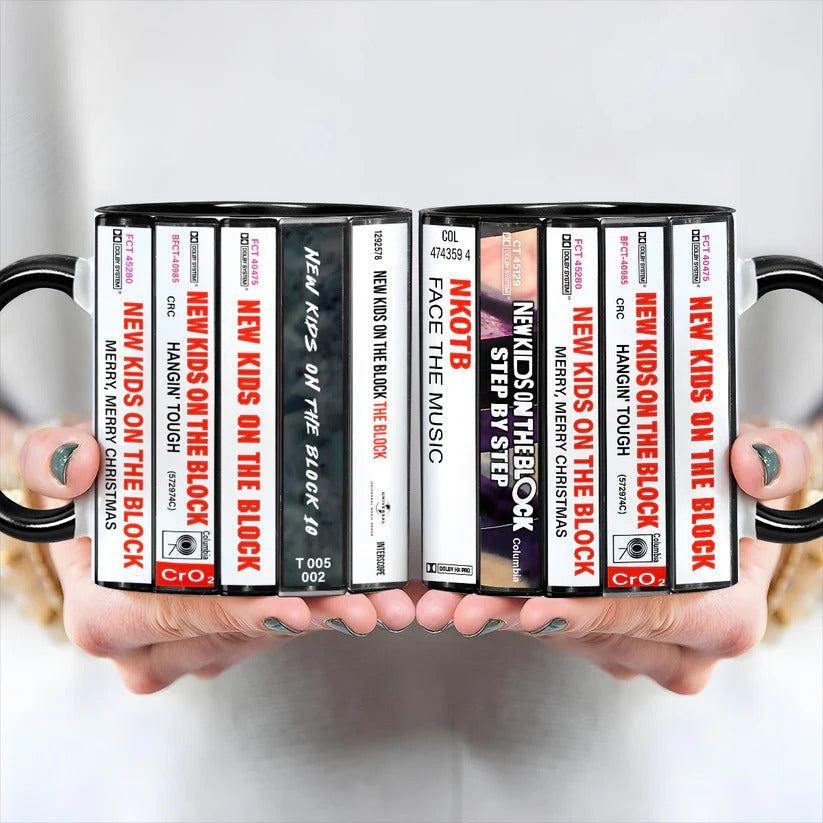 New Kids on the Block Retro Accent Mug | Ceramic Music Gift GradoCreations