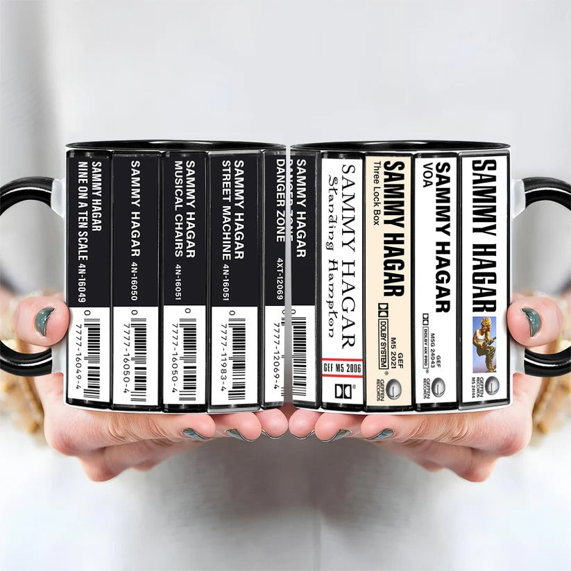 Retro Sammy Hagar Cassette Accent Mug Gift for Music Lovers GradoCreations