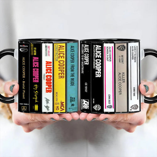 Alice Cooper Cassette Collection Ceramic Accent Mug Gift GradoCreations