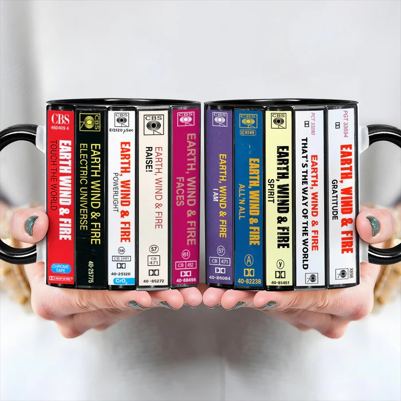 Retro Earth, Wind & Fire Cassette Accent Mug for Music Lovers GradoCreations