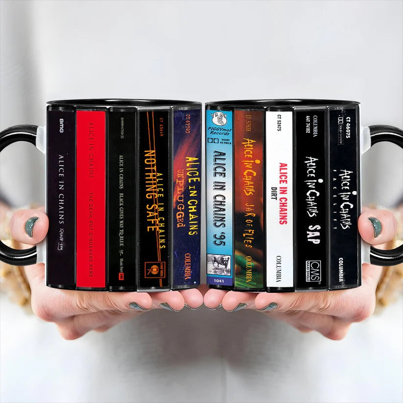 Alice in Chains Cassette Collection Accent Mug Retro Gift GradoCreations
