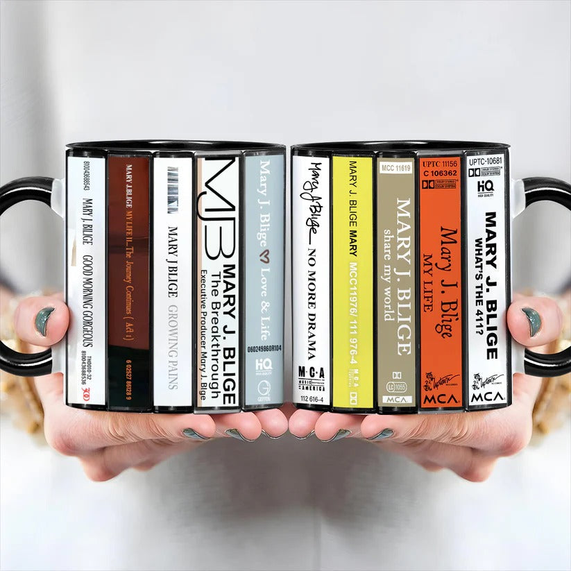 Mary J. Blige Cassette Collection Retro Accent Mug Gift GradoCreations