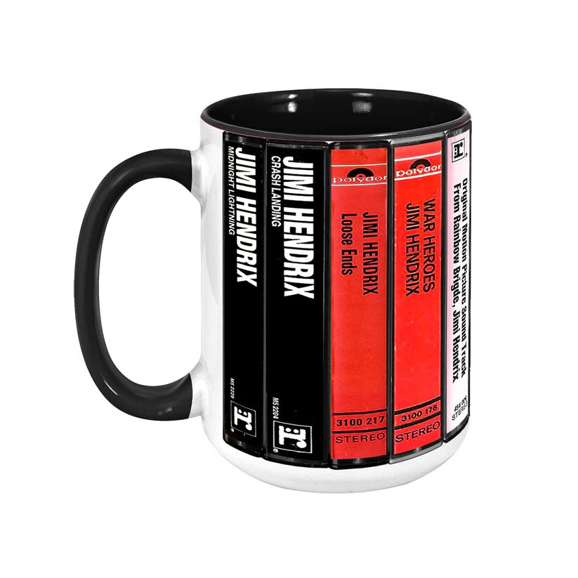 Retro Jimi Hendrix Cassette Accent Mug | Ceramic Drinkware Gift GradoCreations