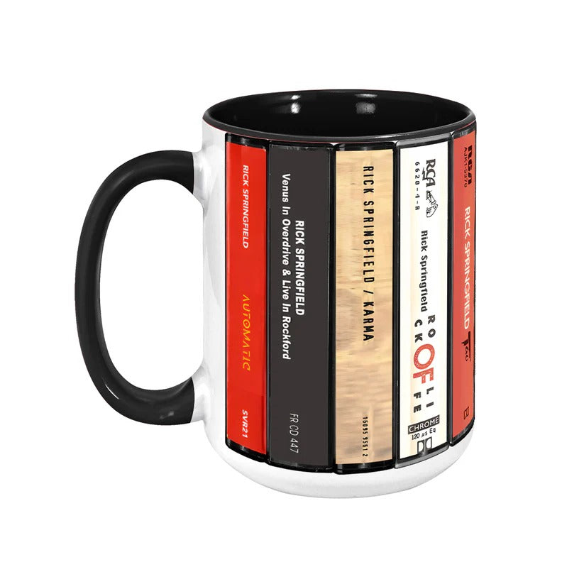 Retro Rick Springfield Cassette Accent Mug Ceramic Gift GradoCreations