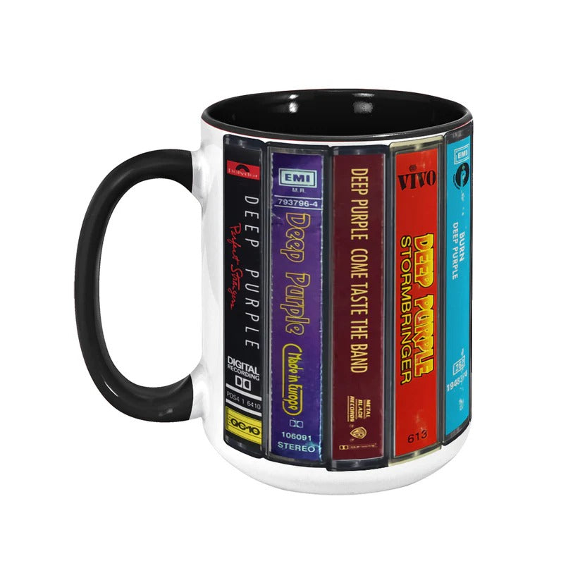 Deep Purple Cassette Accent Mug Gift for Music Lovers GradoCreations