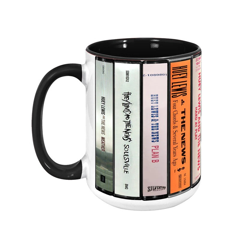 Huey Lewis Cassette Collection Mug Retro Music Gift for Fans GradoCreations