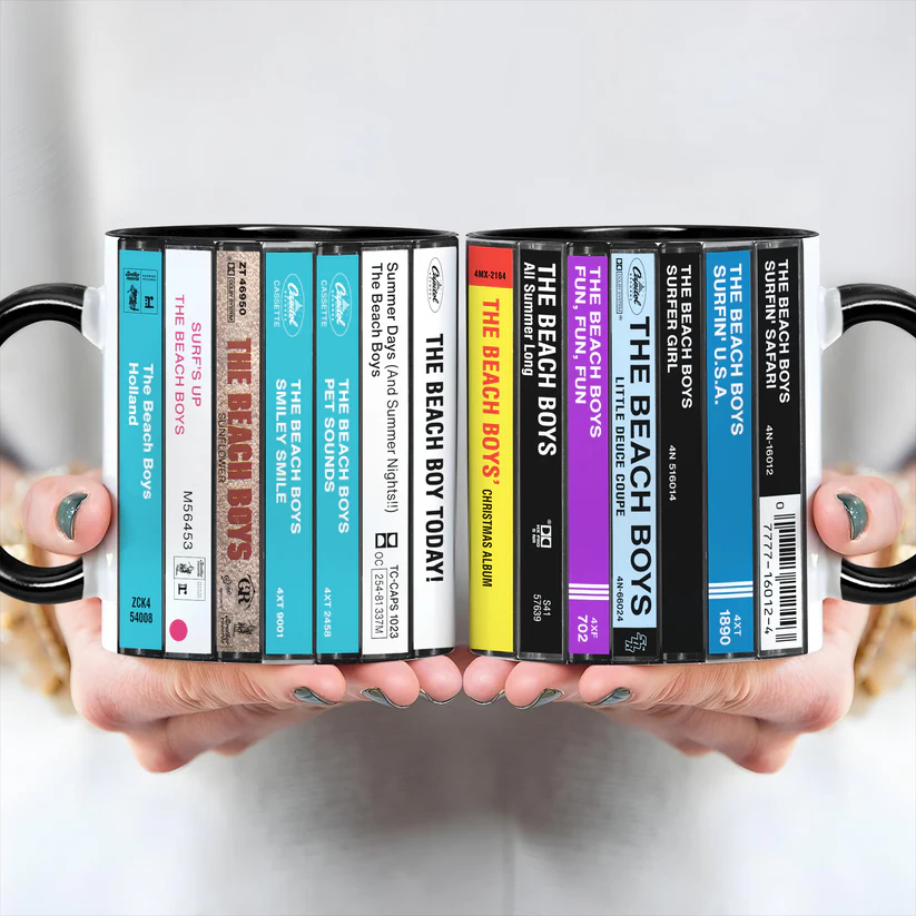 Retro Beach Boys Cassette Collection Accent Mug Ceramic Gift GradoCreations