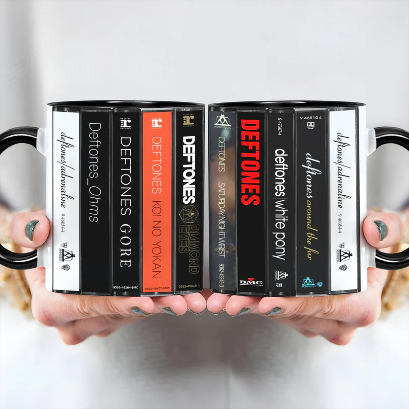 Deftones Cassette Collection Ceramic Accent Mug Gift for Music Lovers GradoCreations
