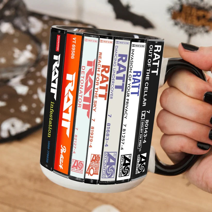 Ceramic RATT Cassette Accent Mug Great Gift for Music Lovers GradoCreations