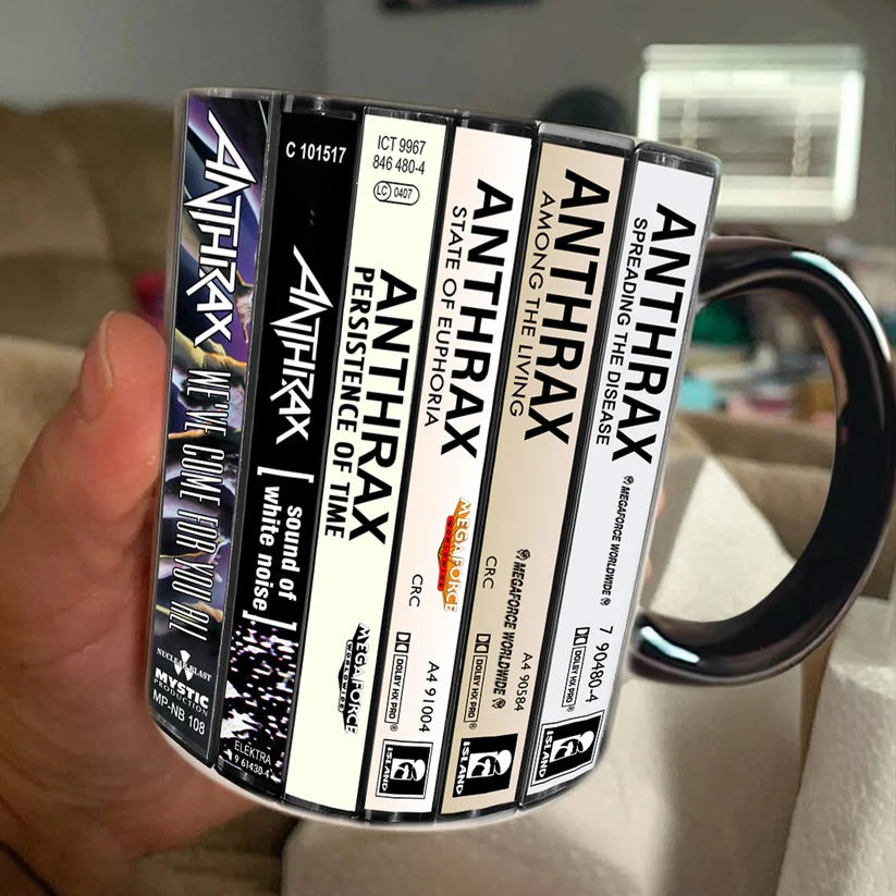 Retro Anthrax Cassette Design Accent Mug Gift for Music Lovers GradoCreations