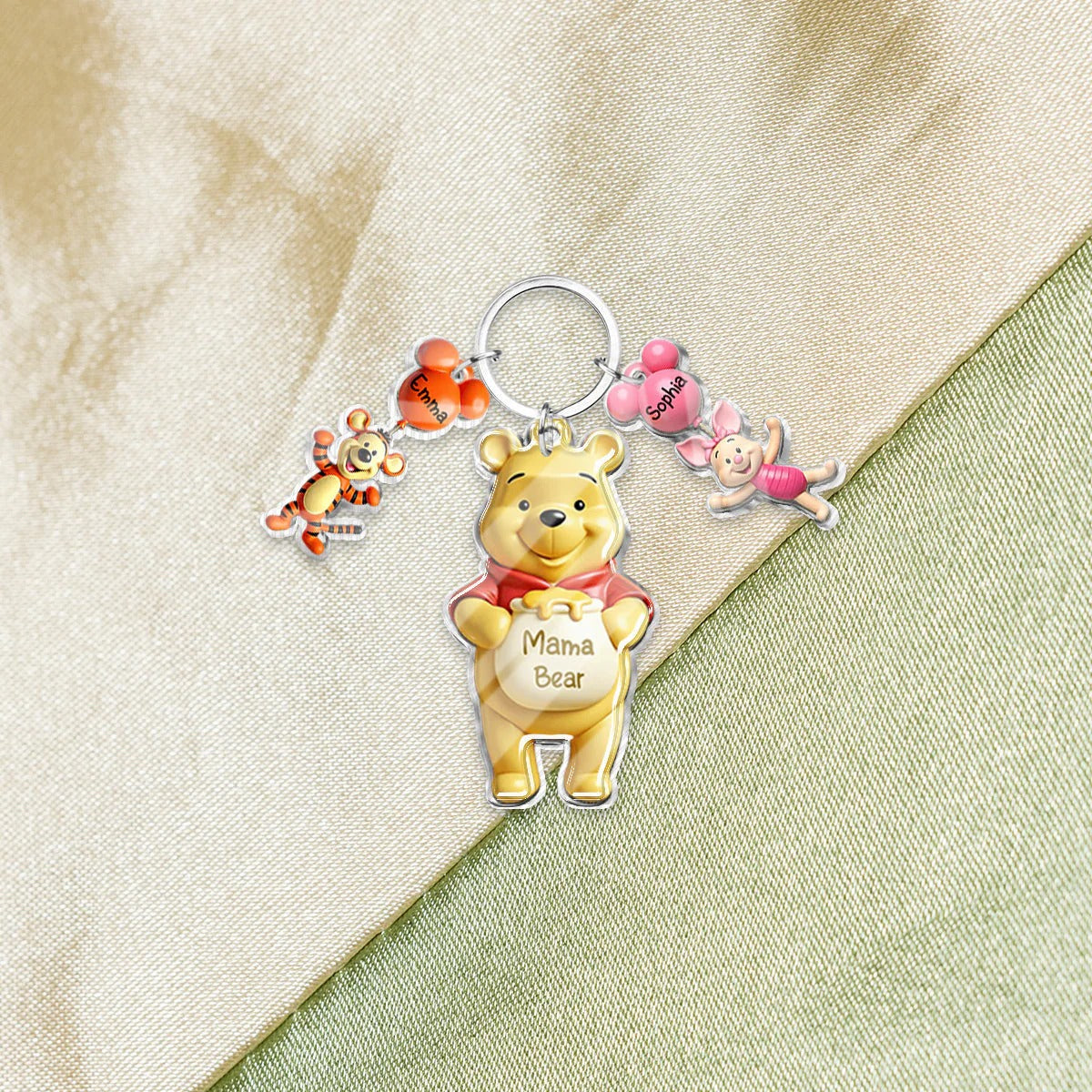 Personalized Mama Bear Mouse Keychain with Charms Gift for Mom GradoCreations