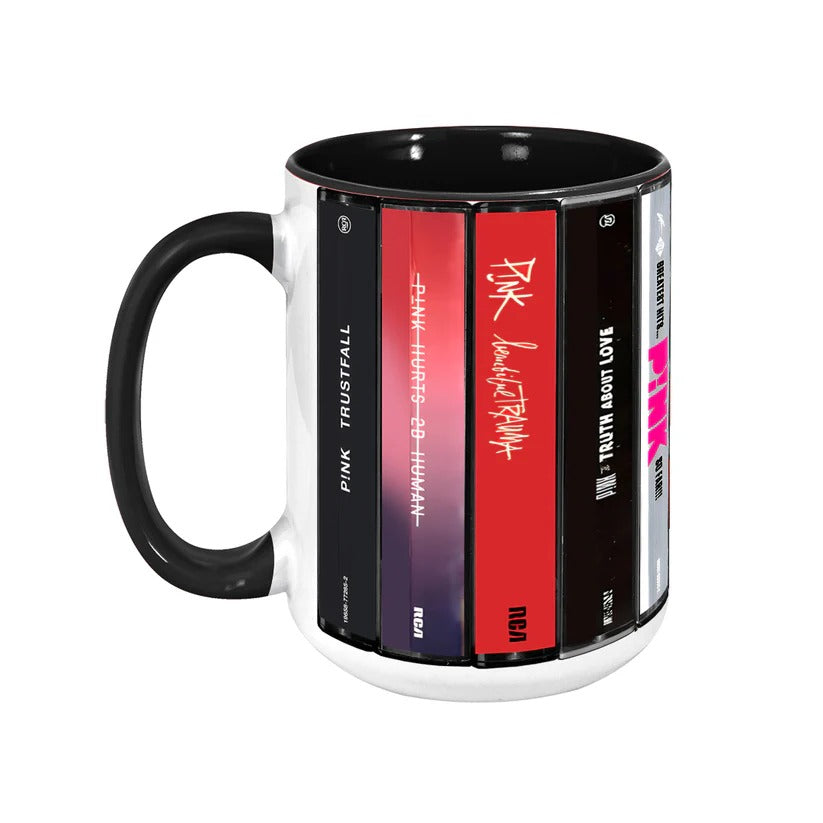 P!nk Albums Retro Ceramic Accent Mug Gift for Music Lovers GradoCreations