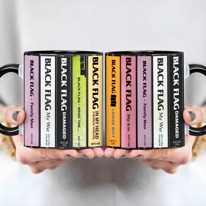 Black Flag Cassette Collection Accent Mug Retro Gift GradoCreations