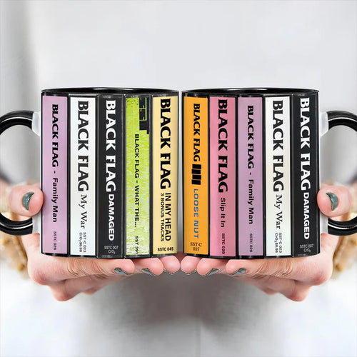 Black Flag Cassette Collection Accent Mug Retro Gift GradoCreations
