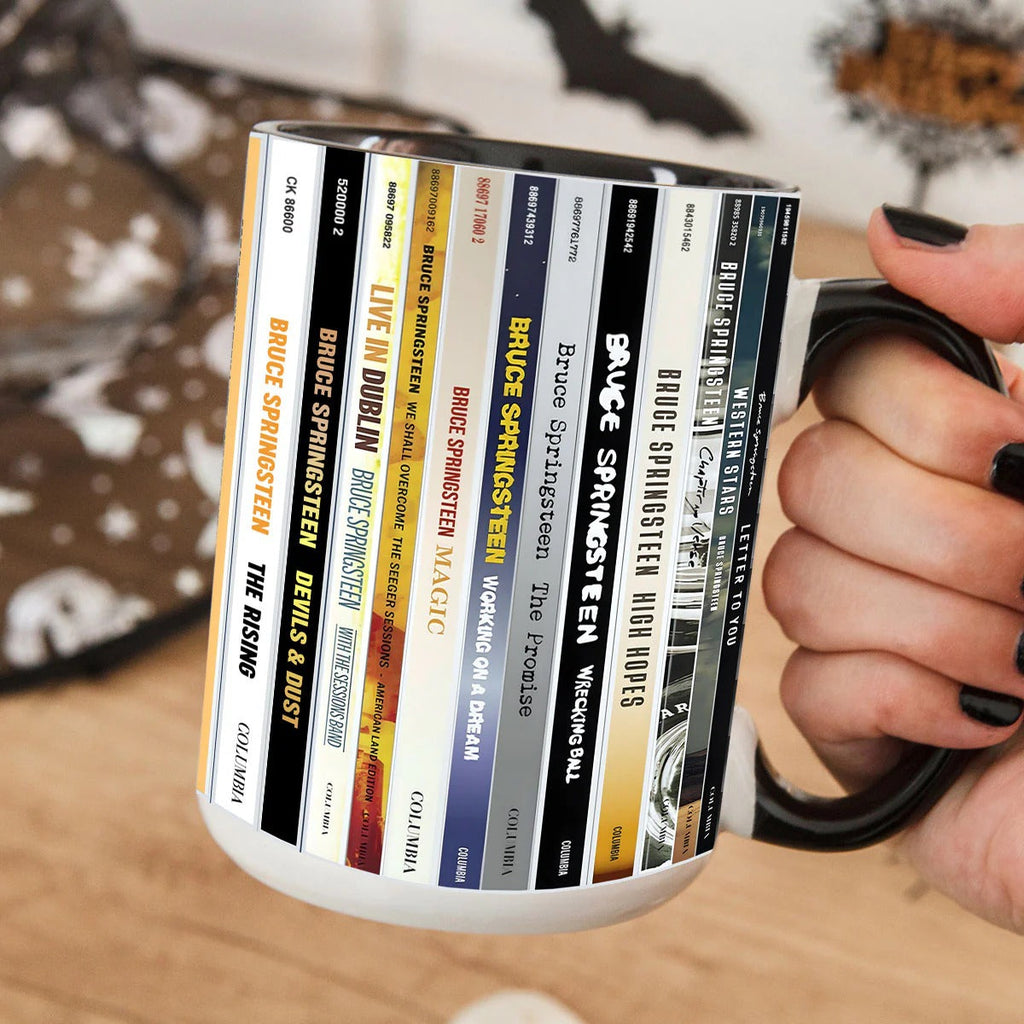 Bruce Springsteen CD Albums Accent Mug Ceramic Gift for Music Lovers GradoCreations