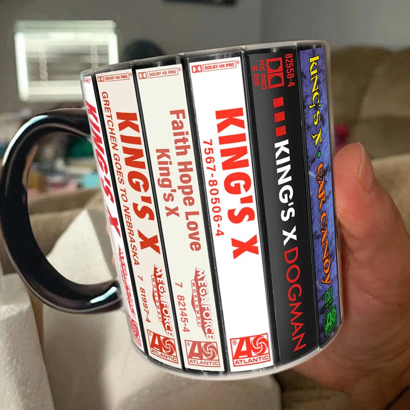 Retro King’s X Cassette Accent Mug Ceramic Drinkware Gift GradoCreations