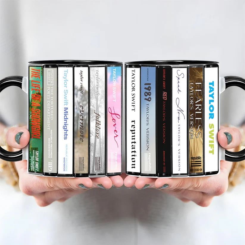 Taylor Swift Albums Collection Accent Mug Ceramic Gift for Fans GradoCreations