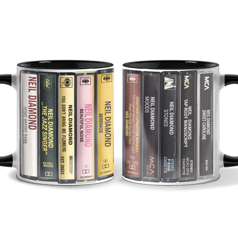 Neil Diamond Cassette Retro Accent Mug Unique Gift for Music Lovers GradoCreations