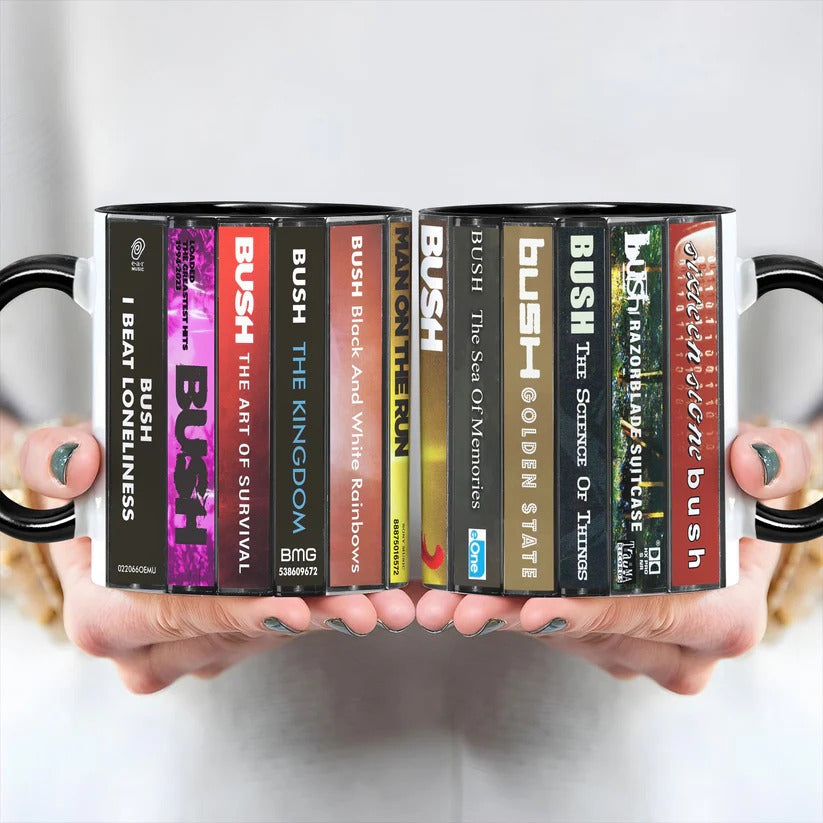 Retro Cassette Accent Mug High-Quality Ceramic Music Gift GradoCreations